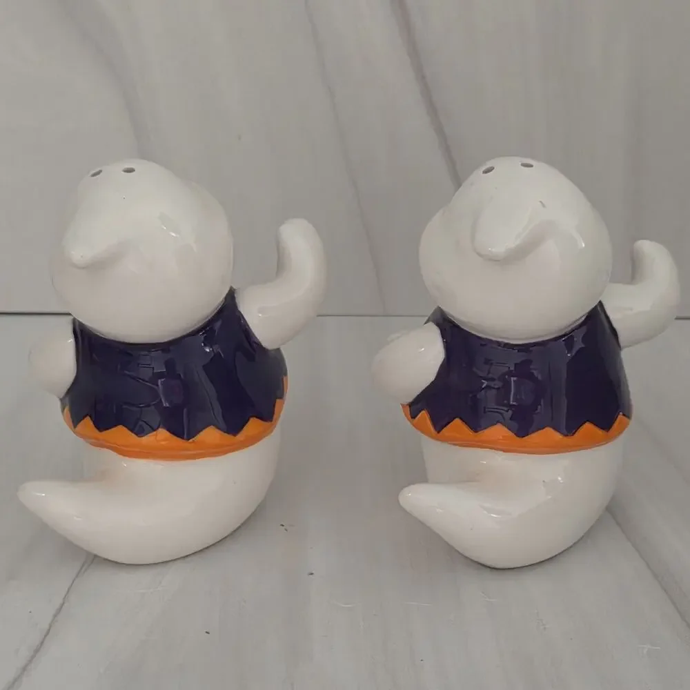 Ghost Halloween Salt & Pepper Shakers Candy Corn Pair